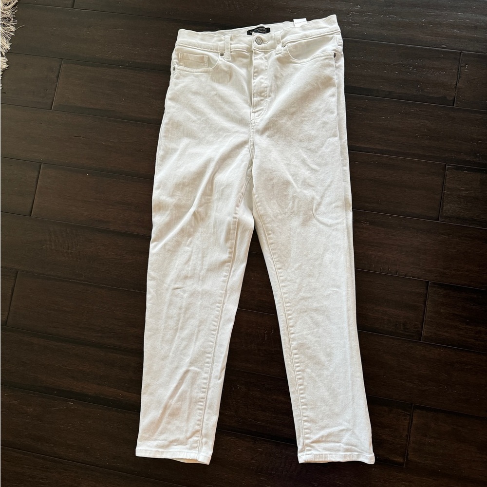 Banana Republic white straight leg jeans